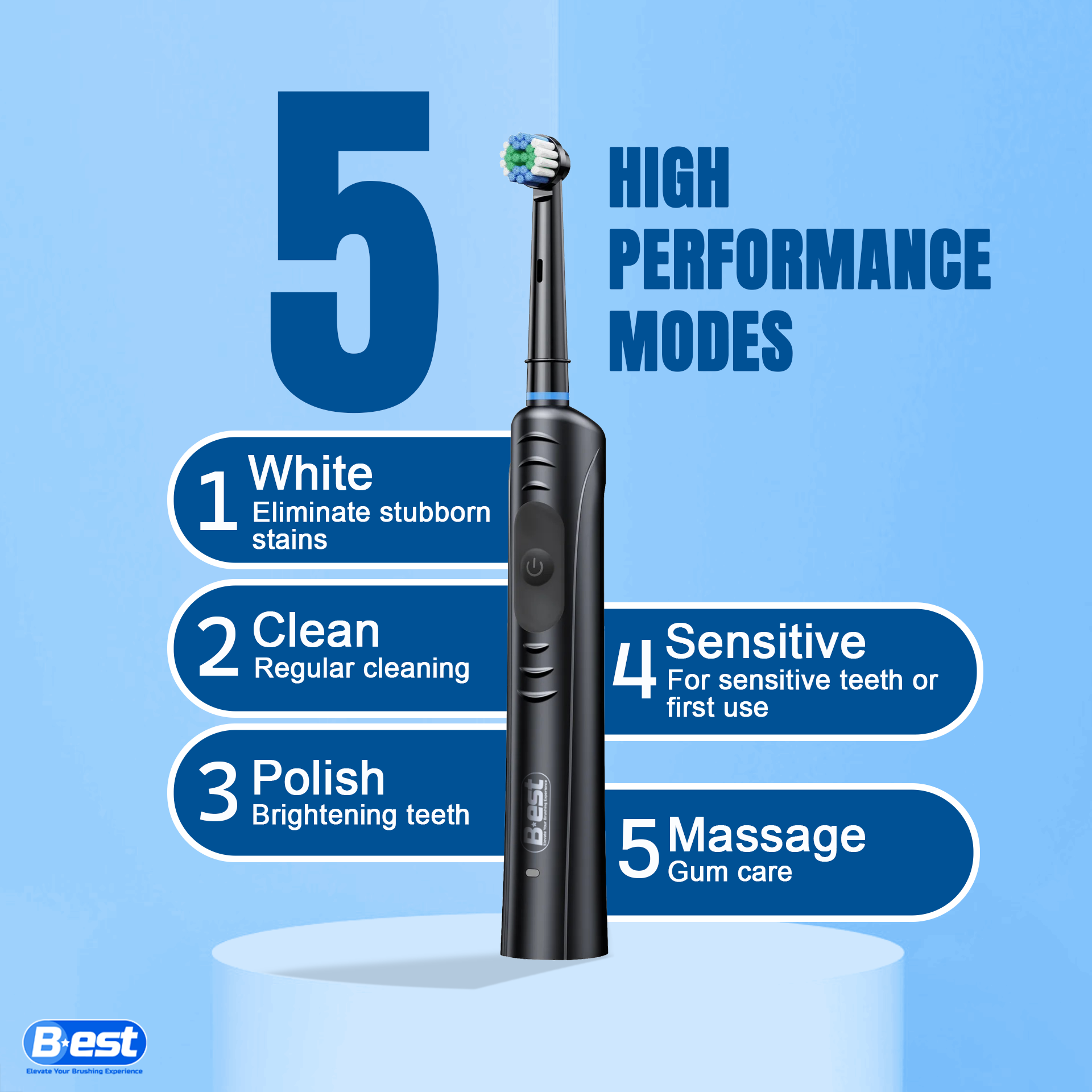 revolving electric toothbrush 2 black color